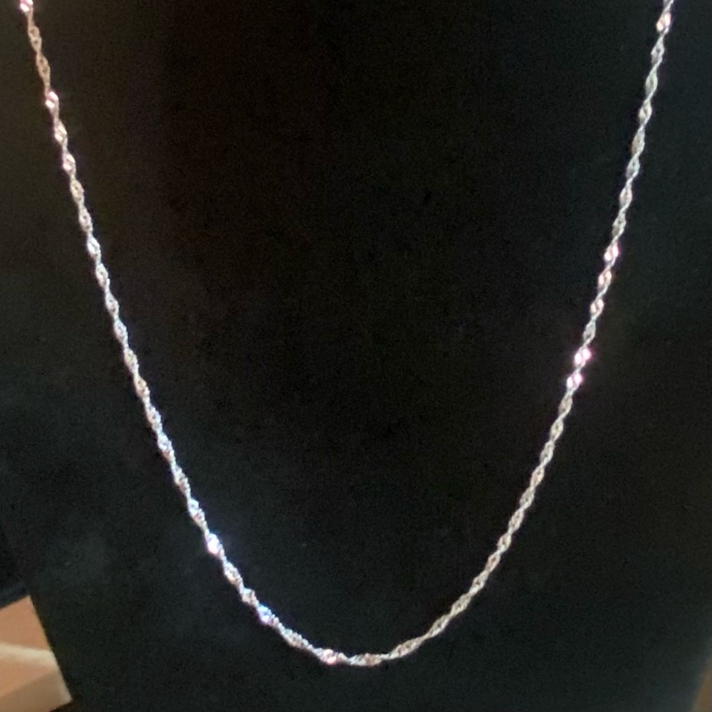 Singapore Twisted Link 925 Sterling Silver Chain Necklace